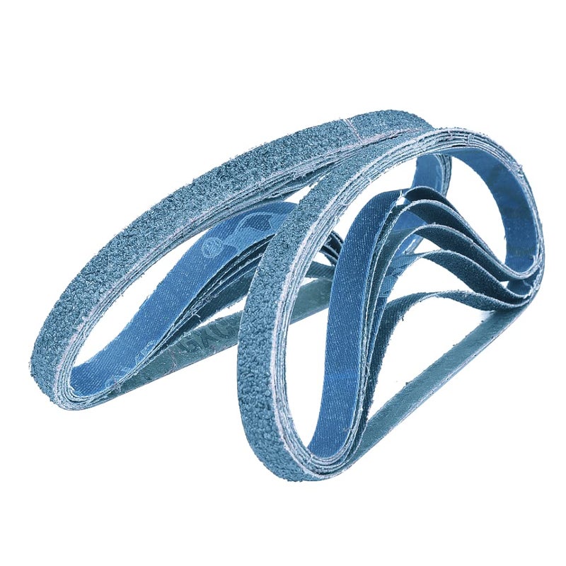 Zivisk 1/2 Inch X 18 Inch Sanding Belts, 4 each of 40/60/80/120 Grits, Blue Belt Sander Tool for Woodworking, Metal Polishing, Zirconia Sanding Belts (16 Pack) - Image 1